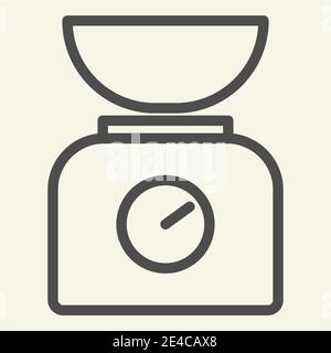 Kitchen scale line icon concept. Kitchen scale flat vector symbol, sign ...