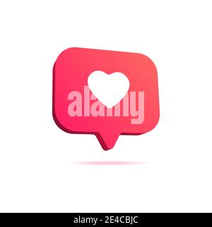 Notification Like or Love icon. Social network app icon. Stock Vector