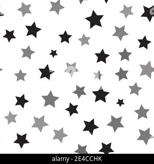 Seamless Pattern. Geometrical monohrome stars ornament. Stock Vector