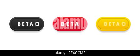 Beta button set. Vector on isolated white background. EPS 10. Stock Vector