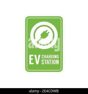 EV charging station banner. Electric vehicle charging station, electric recharging point. Stock Vector