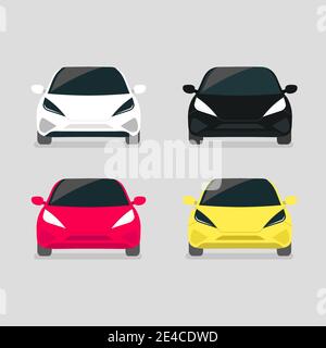 Modern electric car front view. Stock Vector