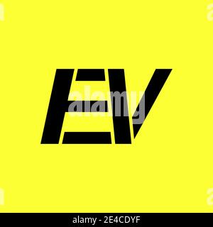 EV logo design. EV power letter Logo Design. Stock Vector