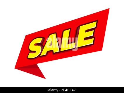 Sale banner flat style. Sale ribbon banner. Stock Vector