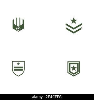 Set Military Wave Logo Template vector symbol nature Stock Vector