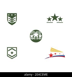 Set Military Wave Logo Template vector symbol nature Stock Vector