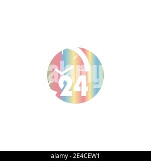 24 Hour icon vector illustration design template Stock Vector