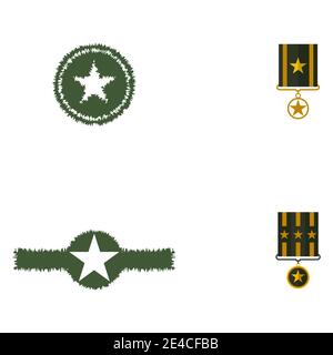 Set Military Wave Logo Template vector symbol nature Stock Vector