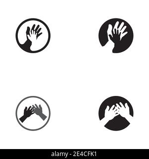 Set Hand Wave Logo Template vector symbol nature Stock Vector