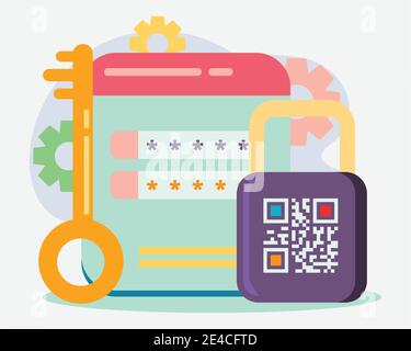 password protect concept vector illustration in flat style Stock Vector