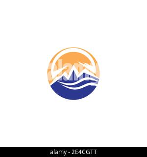 Mountain icon Logo Template Vector illustration design Stock Vector