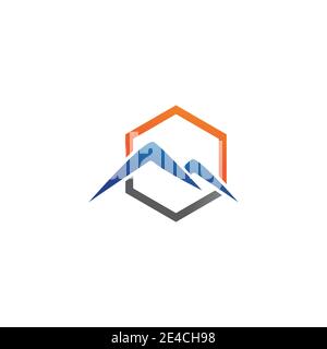 Mountain icon Logo Template Vector illustration design Stock Vector