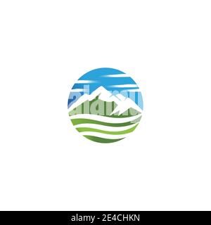Mountain icon Logo Template Vector illustration design Stock Vector
