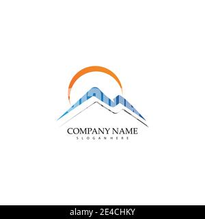 Mountain icon Logo Template Vector illustration design Stock Vector