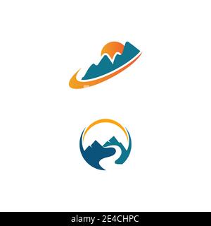 Mountain icon Logo Template Vector illustration design Stock Vector