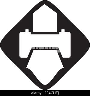 Printer icon logo design vector template Stock Vector