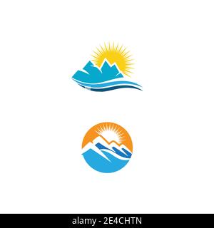 Mountain icon Logo Template Vector illustration design Stock Vector