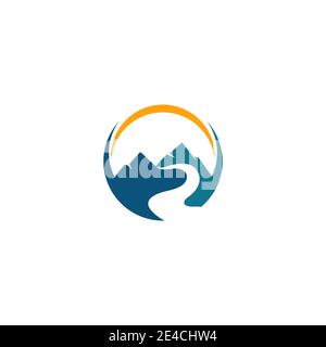 Mountain icon Logo Template Vector illustration design Stock Vector
