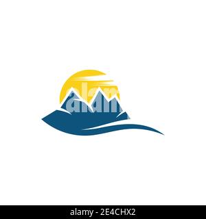 Mountain icon Logo Template Vector illustration design Stock Vector