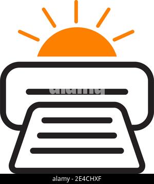 Printer icon logo design vector template Stock Vector