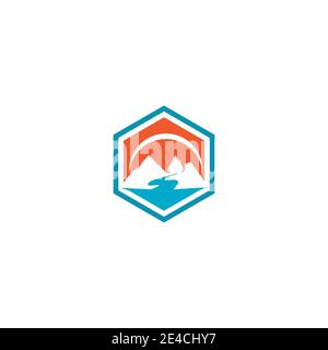 Mountain icon Logo Template Vector illustration design Stock Vector