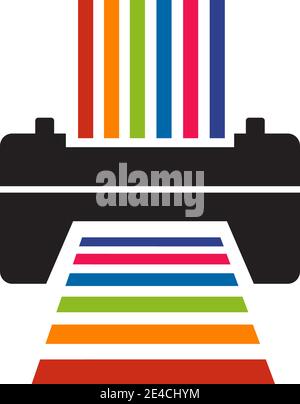 Printer icon logo design vector template Stock Vector
