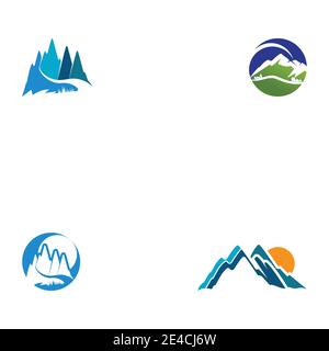 Set Mountain icon Logo Template Vector illustration design Stock Vector