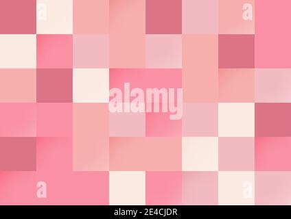 Abstract pink color pixel seamless background. Modern style pattern. Stock Vector