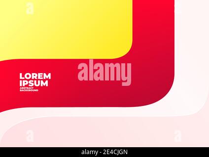 Empty studio yellow and red  background for product display with copy space. Showroom shoot render. Banner background for advertise product. Stock Vector