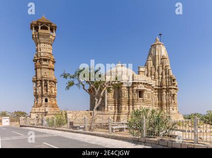 View Of Jain Temple And  Kirti Stambha With In Fort. Stock Photo