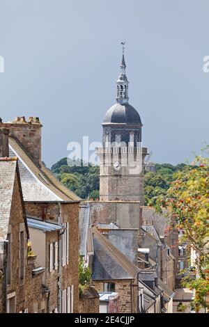 The bell tower of Lamballe in the department of Cotes d'Armor, Brittany, France. Stock Photo