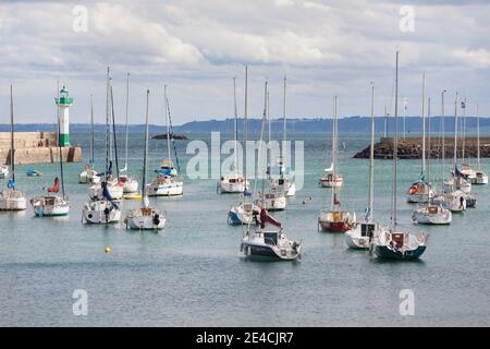 Port exit from St Quay Portrieux in Brittany, France. Stock Photo
