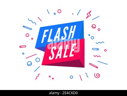 Flash sale, Online marketing banner template design. Stock Vector