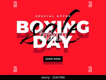 Boxing day sale banner template. Stock Vector
