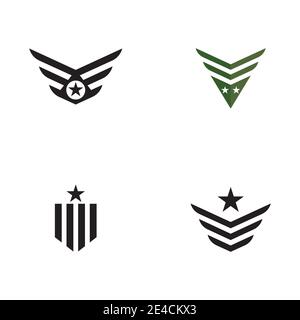 Set Military Wave Logo Template vector symbol nature Stock Vector