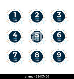 10 Days to go. Countdown timer. Clock icon. Time icon. Count time sale.  Vector stock illustration., Stock vector