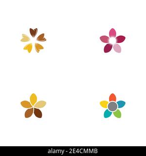 Beauty plumeria icon flowers design illustration Template Stock Vector
