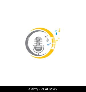 Podcast Vector icon design illustration Template Stock Vector