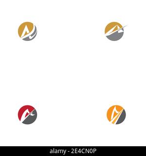 Set A Letter Logo Template vector icon illustration design Stock Vector