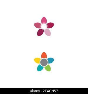 Beauty plumeria icon flowers design illustration Template Stock Vector