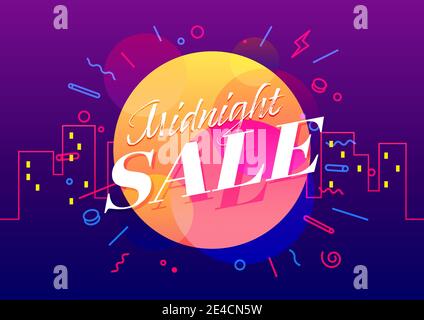Midnight sale banner template design, Big sale special offer. Stock Vector