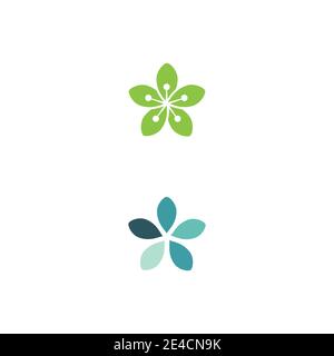 Beauty plumeria icon flowers design illustration Template Stock Vector
