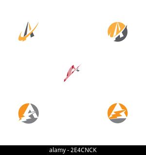 Set A Letter Logo Template vector icon illustration design Stock Vector