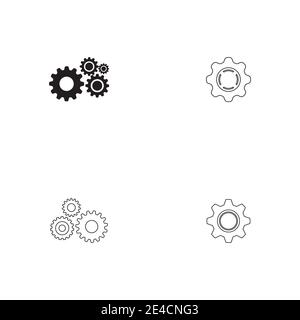 Set Gear Logo Template vector icon illustration design Stock Vector