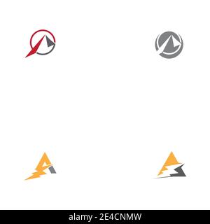 Set A Letter Logo Template vector icon illustration design Stock Vector