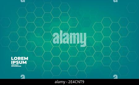 Green geometric vector hexagons digital technology background. Stock Vector