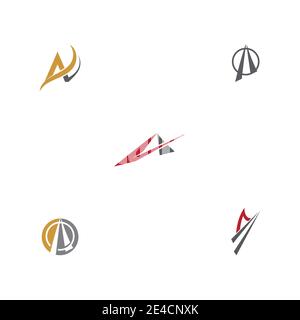 Set A Letter Logo Template vector icon illustration design Stock Vector