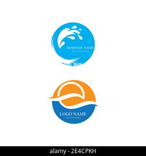 Waves Logo Template vector symbol nature Stock Vector