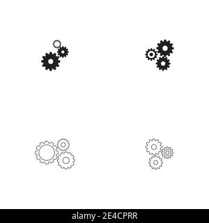 Set Gear Logo Template vector icon illustration design Stock Vector