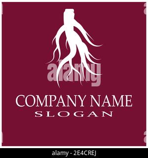 Ginseng Wave Logo Template vector symbol nature Stock Vector